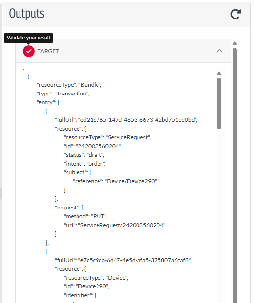 Validate Button Output